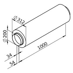 Helios Rohrschalldämpfer FSD 200 flexibel, Länge 1m, DN 200... HELIOS-00679 4010184006794 (Abb. 1)