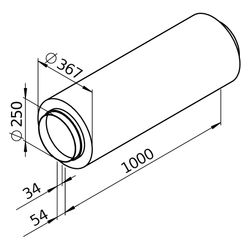 Helios Rohrschalldämpfer FSD 250 flexibel, Länge 1m, DN 250... HELIOS-00680 4010184006800 (Abb. 1)