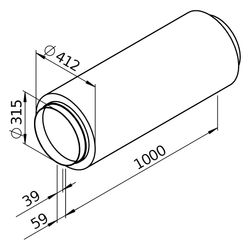 Helios Rohrschalldämpfer FSD 315 flexibel, Länge 1m, DN 315... HELIOS-00681 4010184006817 (Abb. 1)