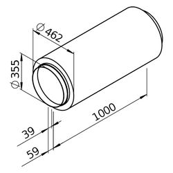 Helios Rohrschalldämpfer FSD 355 flexibel, Länge 1m, DN 355... HELIOS-00682 4010184006824 (Abb. 1)