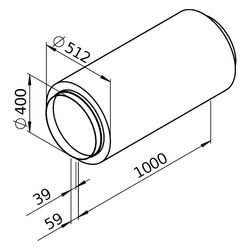 Helios Rohrschalldämpfer FSD 400 flexibel, Länge 1m, DN 400... HELIOS-00683 4010184006831 (Abb. 1)