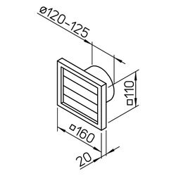 Helios Verschlussklappe VK 125, selbsttätig, Kunststoff, DN 125, Weiß... HELIOS-00857 4010184008576 (Abb. 1)