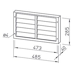 Helios VK 40/20 Verschlussklappe rechteckig DN 400, selbsttätig, Kunststoff, Hellgrau... HELIOS-00874 4010184008743 (Abb. 1)
