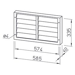 Helios VK 50/25 Verschlussklappe rechteckig DN 500, selbsttätig, Kunststoff, Hellgrau... HELIOS-00875 4010184008750 (Abb. 1)