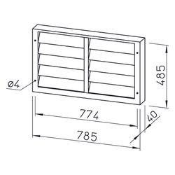 Helios VK 70/40 Verschlussklappe rechteckig DN 710, selbsttätig, Kunststoff, Hellgrau... HELIOS-00879 4010184008798 (Abb. 1)
