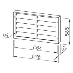 Helios VK 80/50 Verschlussklappe rechteckig DN 800, selbsttätig, Kunststoff, Hellgrau... HELIOS-00880 4010184008804 (Abb. 1)