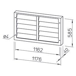 Helios VK 100/50 Verschlussklappe rechteckig DN 100, selbsttätig, Kunststoff, Hellgrau... HELIOS-00881 4010184008811 (Abb. 1)