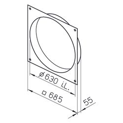 Helios F 630 HW Formstück DN 630 mit Flanschanschluss, Adapter, Stahlblech verzinkt... HELIOS-00826 4010184008262 (Abb. 1)
