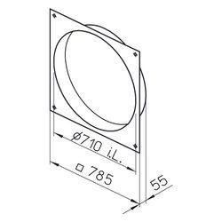 Helios F 710 DK Formstück DN 710 mit Flanschanschluss, Adapter, Stahlblech verzinkt... HELIOS-00825 4010184008255 (Abb. 1)