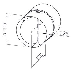 Helios RSK 160 Rohrverschlussklappe DN 160, Stahlblech/Aluminium/Edelstahl... HELIOS-05669 4010184056690 (Abb. 1)