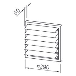 Helios RAG 250 Regenabweisgitter DN 25, Maschenweite 8mm, Kunststoff, Hellgrau... HELIOS-00751 4010184007517 (Abb. 1)