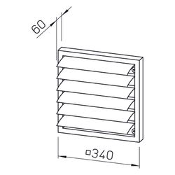 Helios RAG 315 Regenabweisgitter DN 30, Maschenweite 8mm, Kunststoff, Hellgrau... HELIOS-00752 4010184007524 (Abb. 1)