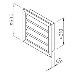 Helios WSG 315 Wetterschutzgitter quadratisch, 386x60x386mm, Aluminium naturfarben eloxie... HELIOS-00119 4010184001195 (Abb. 1)