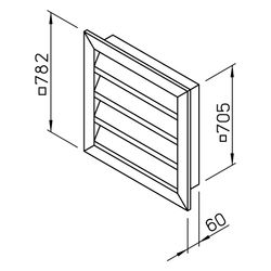 Helios Wetterschutzgitter WSG 710, Aluminium naturfarben eloxiert, quadratisch, 782x60x78... HELIOS-00125 4010184001256 (Abb. 1)
