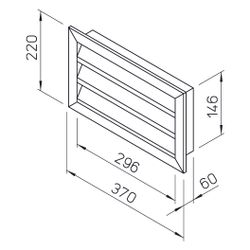 Helios WSG 30/15 Wetterschutzgitter rechteckig, 370x60x220mm, Aluminium naturfarben eloxi... HELIOS-00108 4010184001089 (Abb. 1)