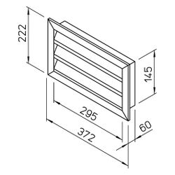Helios Wetterschutzgitter WSG 30/15, Aluminium naturfarben eloxiert, rechteckig, 370x60x2... HELIOS-00108 4010184001089 (Abb. 1)