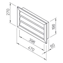 Helios WSG 40/20 Wetterschutzgitter rechteckig, 470x60x270mm, Aluminium naturfarben eloxi... HELIOS-00109 4010184001096 (Abb. 1)