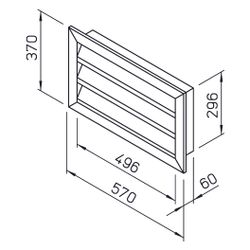 Helios WSG 50/30 Wetterschutzgitter rechteckig, 570x60x370mm, Aluminium naturfarben eloxi... HELIOS-00111 4010184001119 (Abb. 1)