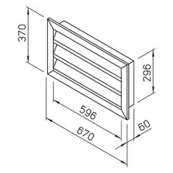 Helios WSG 60/30 Wetterschutzgitter rechteckig, 670x60x370mm, Aluminium naturfarben eloxi... HELIOS-00112 4010184001126 (Abb. 1)