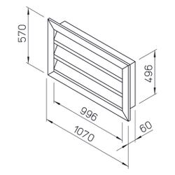 Helios Wetterschutzgitter WSG 100/50, Aluminium naturfarben eloxiert, rechteckig, 1070x60... HELIOS-00116 4010184001164 (Abb. 1)