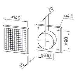 Helios G 100 Lüftungsgitter DN 90/100, Weiß... HELIOS-00796 4010184007968 (Abb. 1)