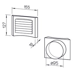 Helios LGM 100 Lüftungsgitter für Lüftungsöffnungen DN 100, Aluminium, Weiß lackiert... HELIOS-00254 4010184002543 (Abb. 1)