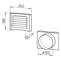 Helios LGM 160 Lüftungsgitter für Lüftungsöffnungen DN 160, Aluminium, Weiß lackiert... HELIOS-00261 4010184002611 (Abb. 1)