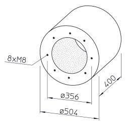 Helios RSD 315/400 Rohrschalldämpfer für Flanschanschluss DN 315, Stahlblech verzinkt... HELIOS-08743 4010184087434 (Abb. 1)