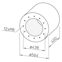 Helios Rohrschalldämpfer RSD 400/400, Stahlblech verzinkt, für Flanschanschluss, DN 400... HELIOS-08749 4010184087496 (Abb. 1)