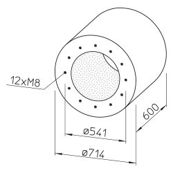 Helios Rohrschalldämpfer RSD 500/600, Stahlblech verzinkt, für Flanschanschluss, DN 500... HELIOS-08755 4010184087557 (Abb. 1)