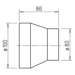 Helios RZ 100/80 Reduzierung von DN 100 auf DN 80, Kunststoff... HELIOS-05223 4010184052234 (Abb. 1)