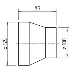 Helios RZ 125/100 Reduzierung von DN 125 auf DN 100, Kunststoff... HELIOS-05222 4010184052227 (Abb. 1)