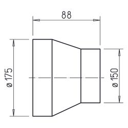 Helios RZ 160/150 Reduzierset bestehend aus Kunststoffreduzierung 175/160/150mm und Dicht... HELIOS-07684 4010184076841 (Abb. 1)