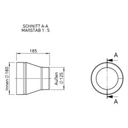 Helios RZ 180/125 Reduzierung von DN 180 auf DN 125, Stahlblech verzinkt... HELIOS-05876 4010184058762 (Abb. 1)