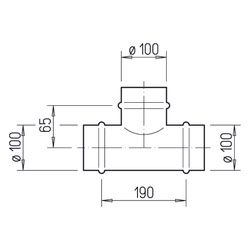 Helios TS 100 T-Abzweigstück DN 100, Stahlblech verzinkt... HELIOS-01479 4010184014799 (Abb. 1)