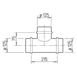 Helios TS 125 T-Abzweigstück DN 125, Stahlblech verzinkt... HELIOS-05720 4010184057208 (Abb. 1)