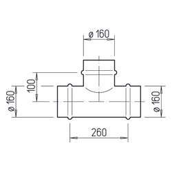Helios TS 160 T-Abzweigstück DN 160, Stahlblech verzinkt... HELIOS-05805 4010184058052 (Abb. 1)