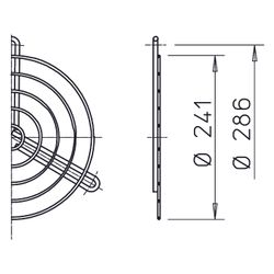 Helios SG 250 Schutzgitter zu Rohrflansch DN 250, kunststoffbeschichtet, Silbermetallic... HELIOS-01236 4010184012368 (Abb. 1)