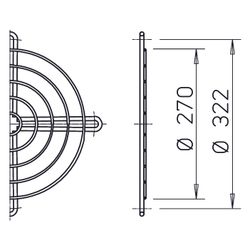 Helios SG 280 Schutzgitter zu Rohrflansch DN 280, kunststoffbeschichtet, Silbermetallic... HELIOS-01428 4010184014287 (Abb. 1)