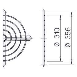 Helios SG 315 Schutzgitter zu Rohrflansch DN 315, kunststoffbeschichtet, Silbermetallic... HELIOS-01237 4010184012375 (Abb. 1)