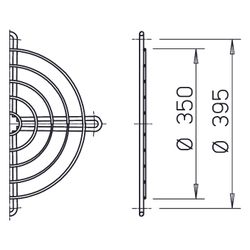 Helios SG 355 Schutzgitter zu Rohrflansch DN 355, kunststoffbeschichtet, Silbermetallic... HELIOS-01238 4010184012382 (Abb. 1)