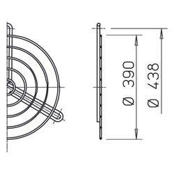 Helios SG 400 Schutzgitter zu Rohrflansch DN 400, kunststoffbeschichtet, Silbermetallic... HELIOS-01239 4010184012399 (Abb. 1)