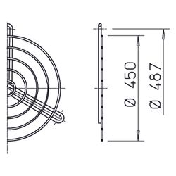 Helios SG 450 Schutzgitter zu Rohrflansch DN 450, kunststoffbeschichtet, Silbermetallic... HELIOS-01240 4010184012405 (Abb. 1)