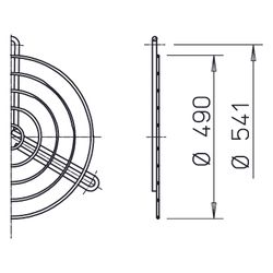 Helios SG 500 Schutzgitter zu Rohrflansch DN 500, kunststoffbeschichtet, Silbermetallic... HELIOS-01241 4010184012412 (Abb. 1)