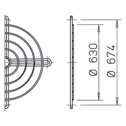 Helios SG 630 Schutzgitter zu Rohrflansch, kunststoffbeschichtet, Silbermetallic... HELIOS-01243 4010184012436 (Abb. 1)