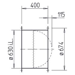 Helios RVS 630 Rohrverschlussklappe selbsttätig, mit Feder, DN 630, Klappen aus Alu... HELIOS-02600 4010184026006 (Abb. 1)