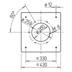 Helios FAP 200 Flansch-Anschlussplatte zu DVEC 200, Stahlblech verzinkt... HELIOS-08382 4010184083825 (Abb. 1)