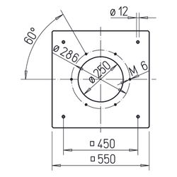 Helios FAP 250 Flansch-Anschlussplatte zu DVEC 250, Stahlblech verzinkt... HELIOS-08383 4010184083832 (Abb. 1)
