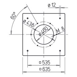 Helios FAP 400 Flansch-Anschlussplatte zu DVEC 400, Stahlblech verzinkt... HELIOS-08384 4010184083849 (Abb. 1)