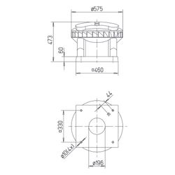 Helios DV EC 200 ECO Dachventilator mit EC-Motor drehzahlregelbar, 2010m3/h, 180W, 230V... HELIOS-08320 4010184083207 (Abb. 1)